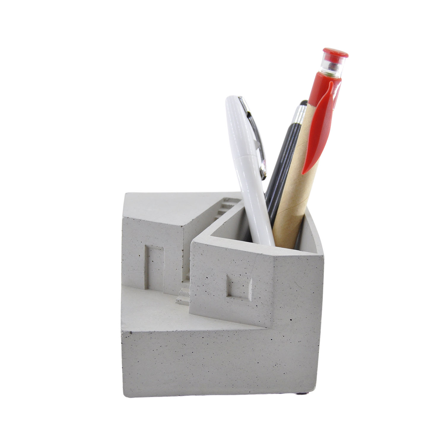 Minimal Brüt Beton Masaüstü Kalemlik